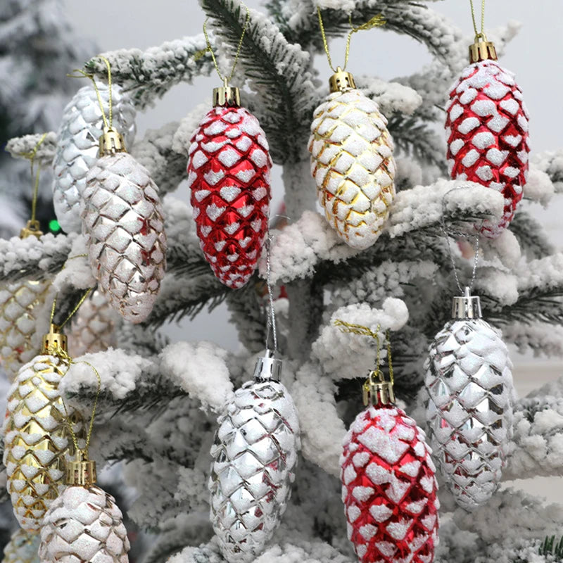 Boule pomme de pin détaillée ornement sapin de Noël