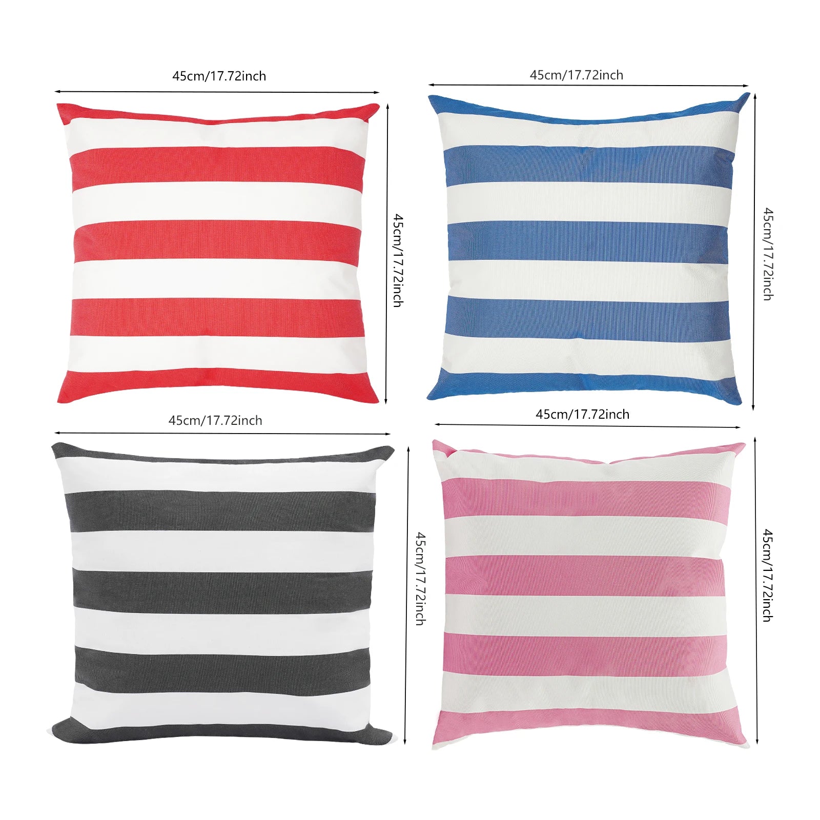 Coussin rouge imperméable 45x45cm sur terrasse