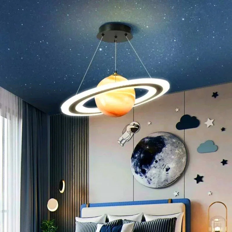 Lampe planète pendentif brune Jupiter