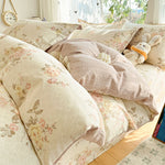 Housse de couette noire motif floral élégant