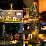 Guirlande lumineuse cascade Noël extérieur jardin