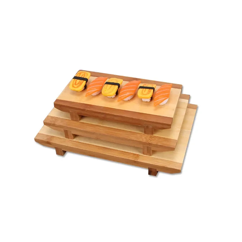 Plateau en bois créatif pour sashimi en couleur verte