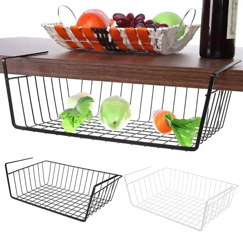 Panier de rangement sous étagère en métal
