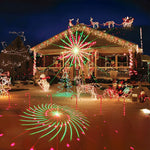 Projecteur laser LED en action dans un jardin illuminé