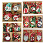 Gnome de Noël en bois prune pour décoration extérieure