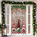 Décoration de porte de Noël en polyester avec flocons de neige scintillants