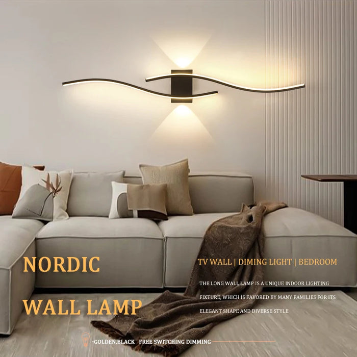 Applique murale LED moderne noire éclairage salon