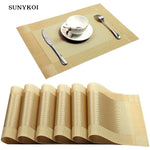 Set de table rectangle PVC lavable doré