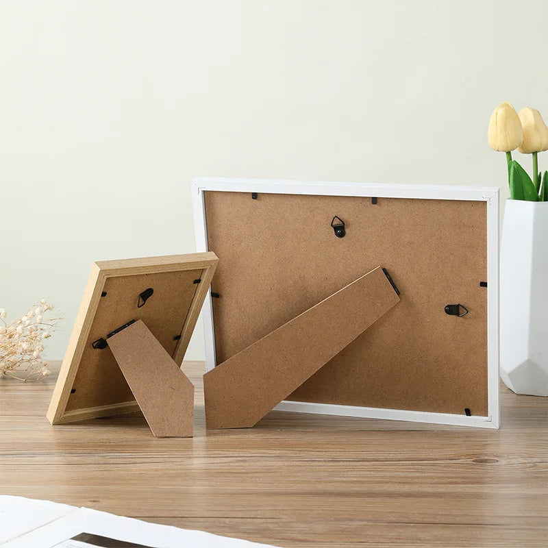 Cadre photo en bois jaune pour décoration murale moderne