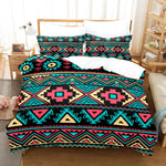 Housse de couette bohème dans une chambre décorée style boho chic