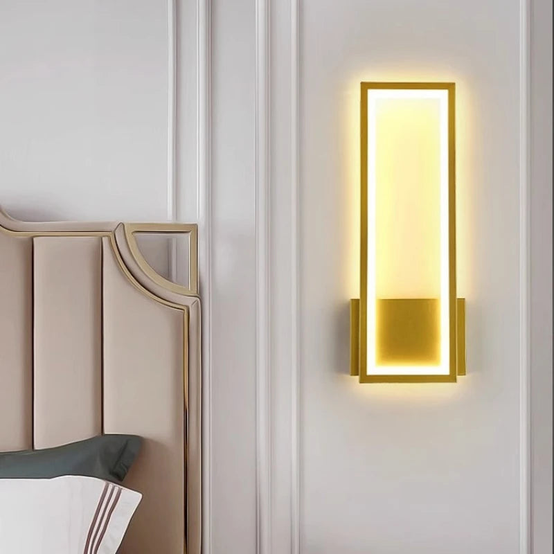 Applique murale LED moderne en fer avec abat-jour bleu