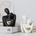 Figurine couple céramique abstraite café