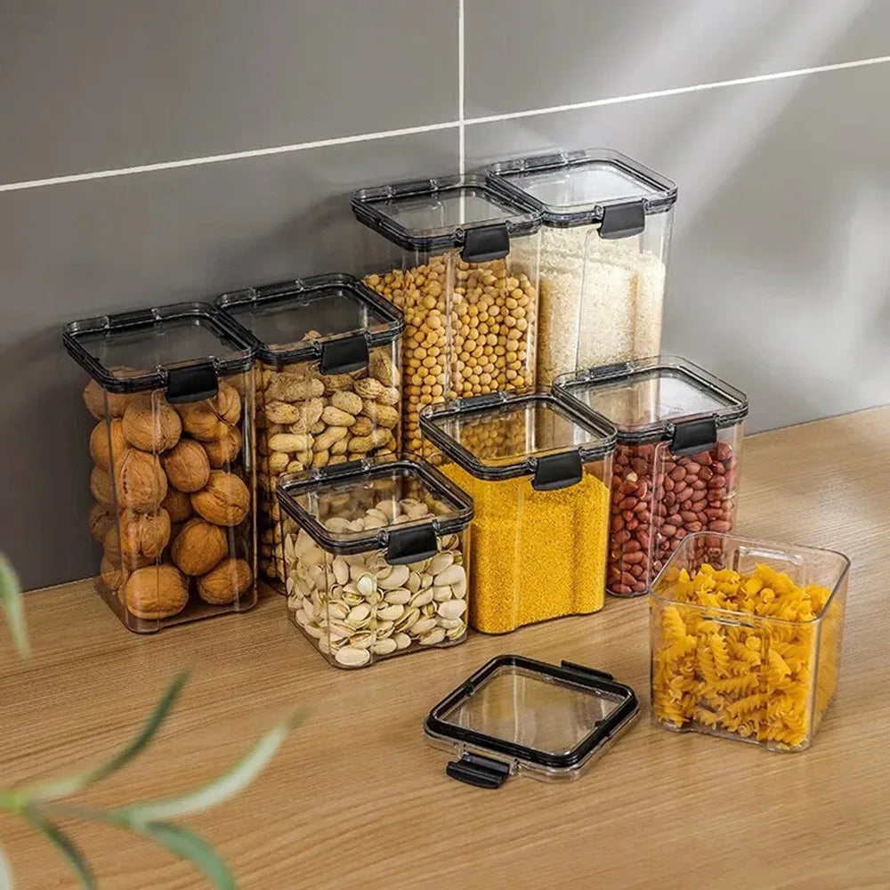 Boîte de rangement alimentaire bleue pour céréales