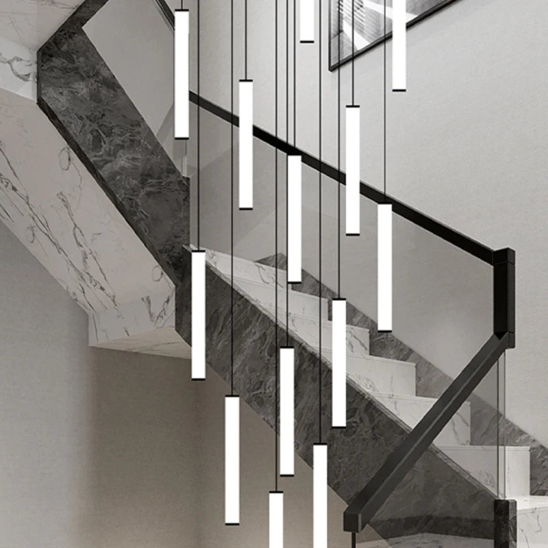 Suspension design acrylique multiple têtes éclairage plafond haut