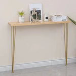 Table console étroite bois massif avec décoration
