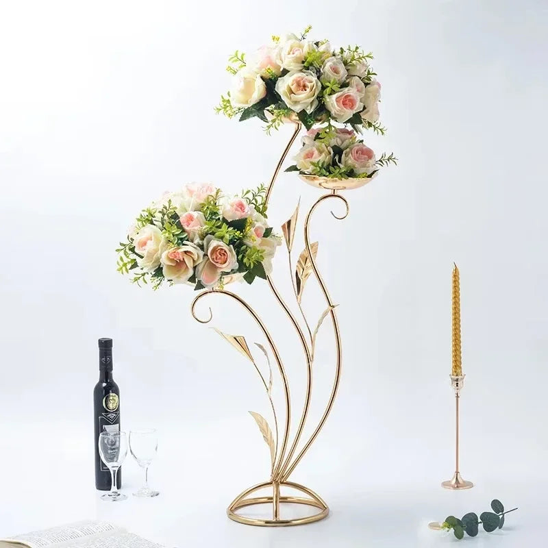 Porte-fleurs métal or pour fête