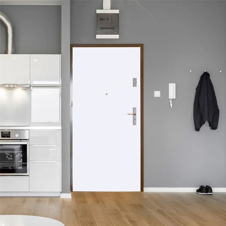 Autocollant de porte dans une chambre avec décoration épurée