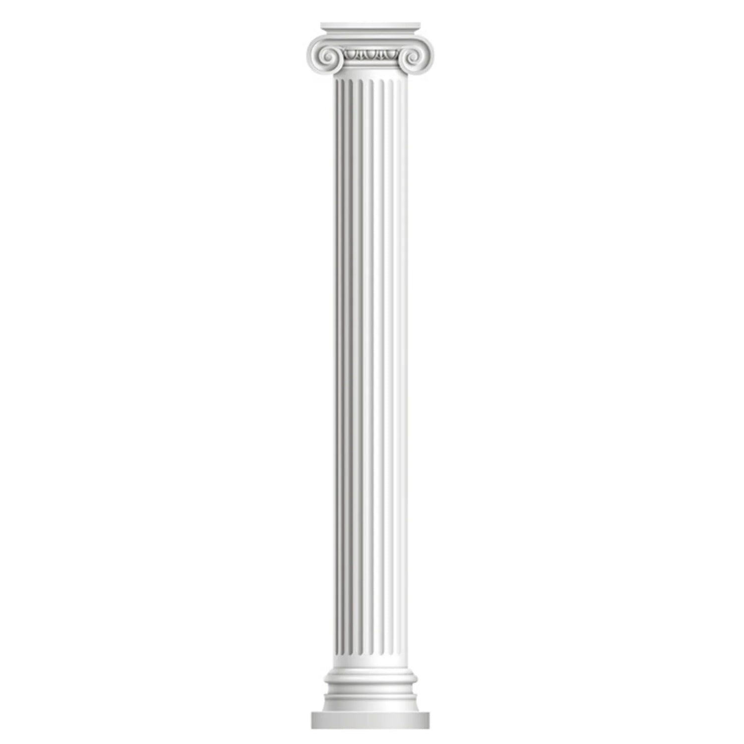 Autocollant mural 3D colonne romaine bleu sur mur blanc