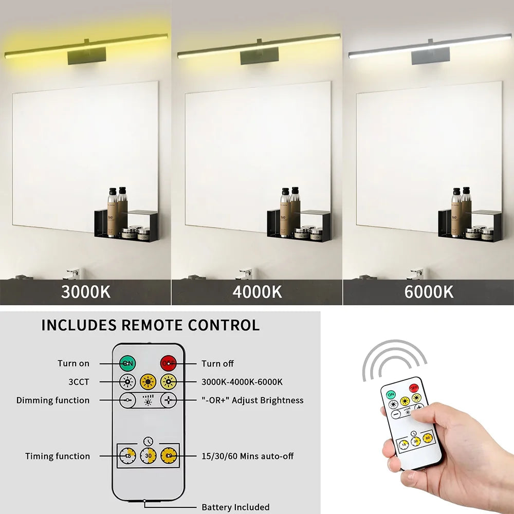 Télécommande de l'applique murale LED sur une table en bois