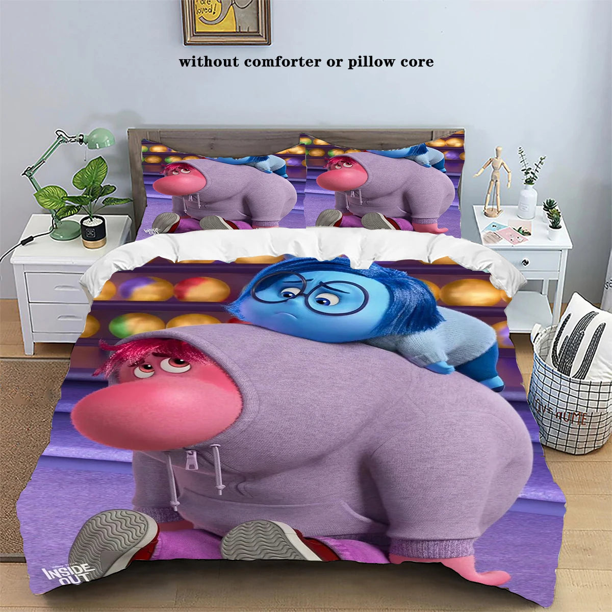 Housse de couette imprimée Inside Out 2 en polyester doux