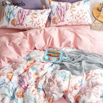 Housse de couette et taies d'oreiller en coton égyptien pour décoration chambre