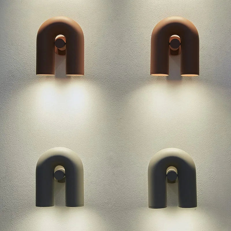 Applique murale LED rotative en U design moderne