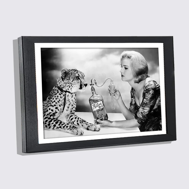 Cadre photo mural A3 en bois noir et blanc avec affiche de luxe