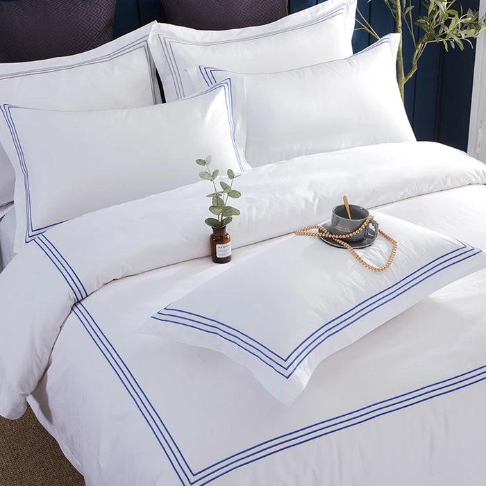 Ensemble literie luxe coton égyptien gris 600TC