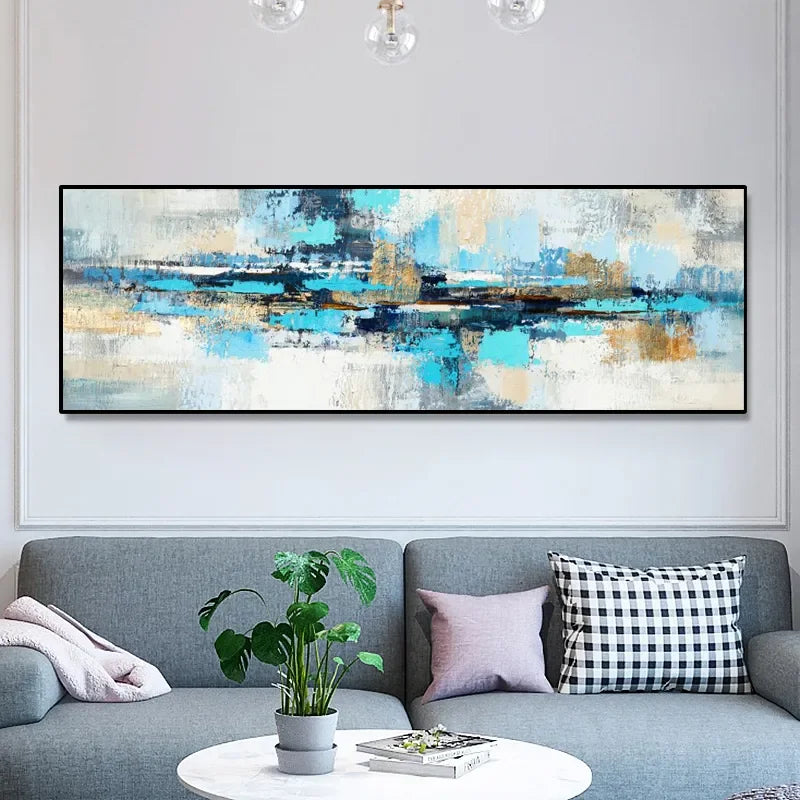 Toile HD abstraite bleu nuit sans cadre