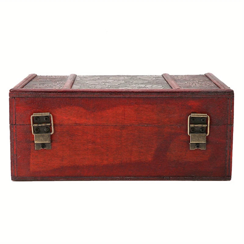 Boîte de rangement en bois vintage style chinois noire