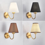 Applique murale en tissu moderne or avec abat-jour LED pour décoration intérieure