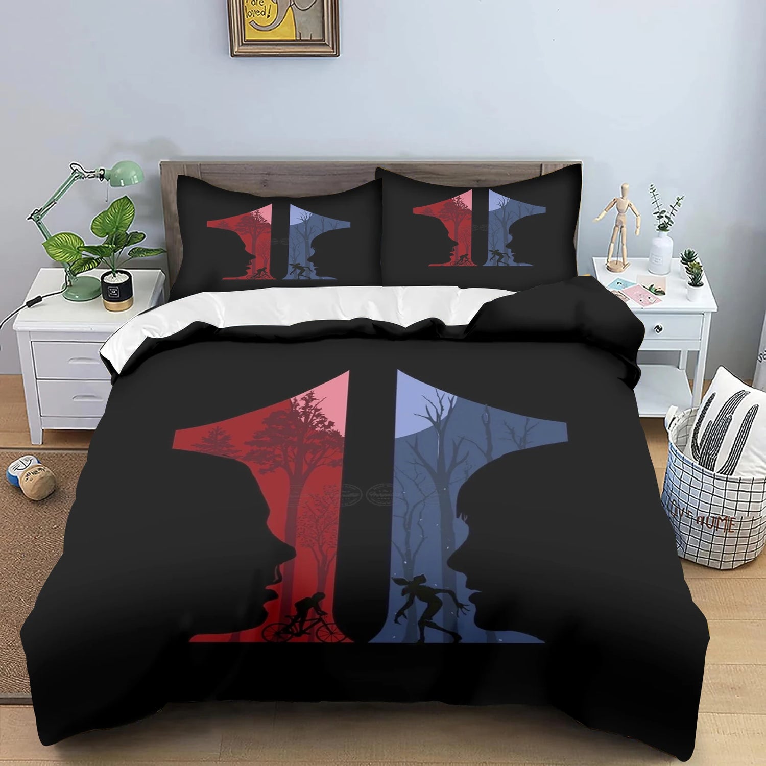 Housse de couette Stranger Things 3D ivoire