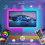 Ruban LED RGB installé derrière un canapé