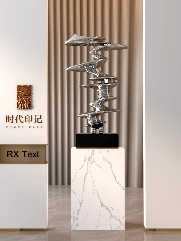 Sculpture abstraite moderne sur fond blanc