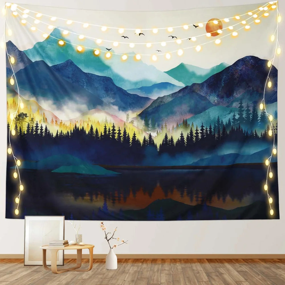 Vue rapprochée texture fait main tapisserie forêt