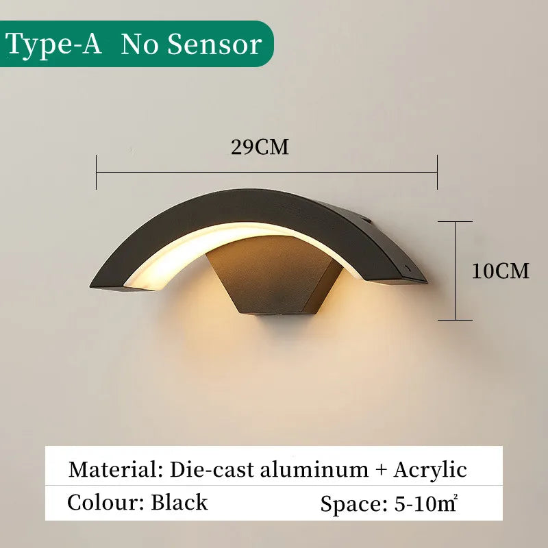 Détail de l'applique murale LED éventail avec finition aluminium