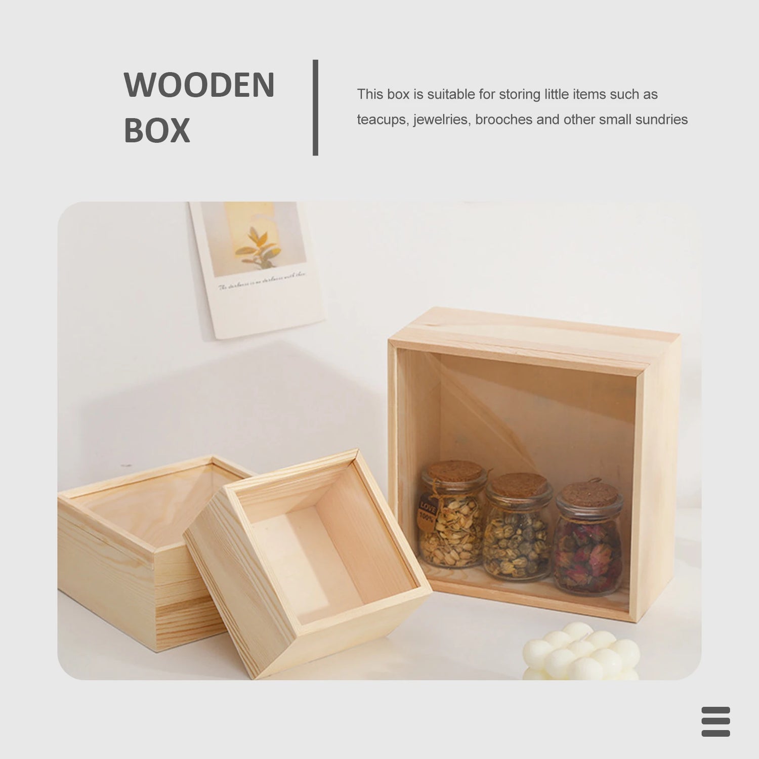 Intérieur de la boîte à bijoux montrant l'espace de rangement