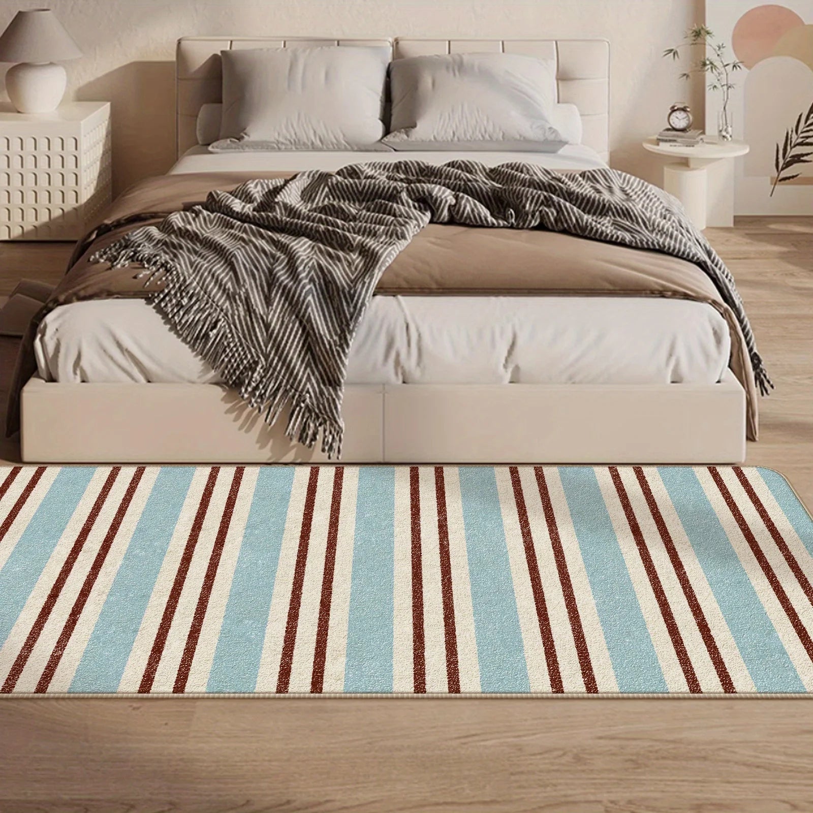 Tapis antidérapant polyester motif rayé