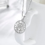Pendentif arbre de vie argent 925 pierre noire