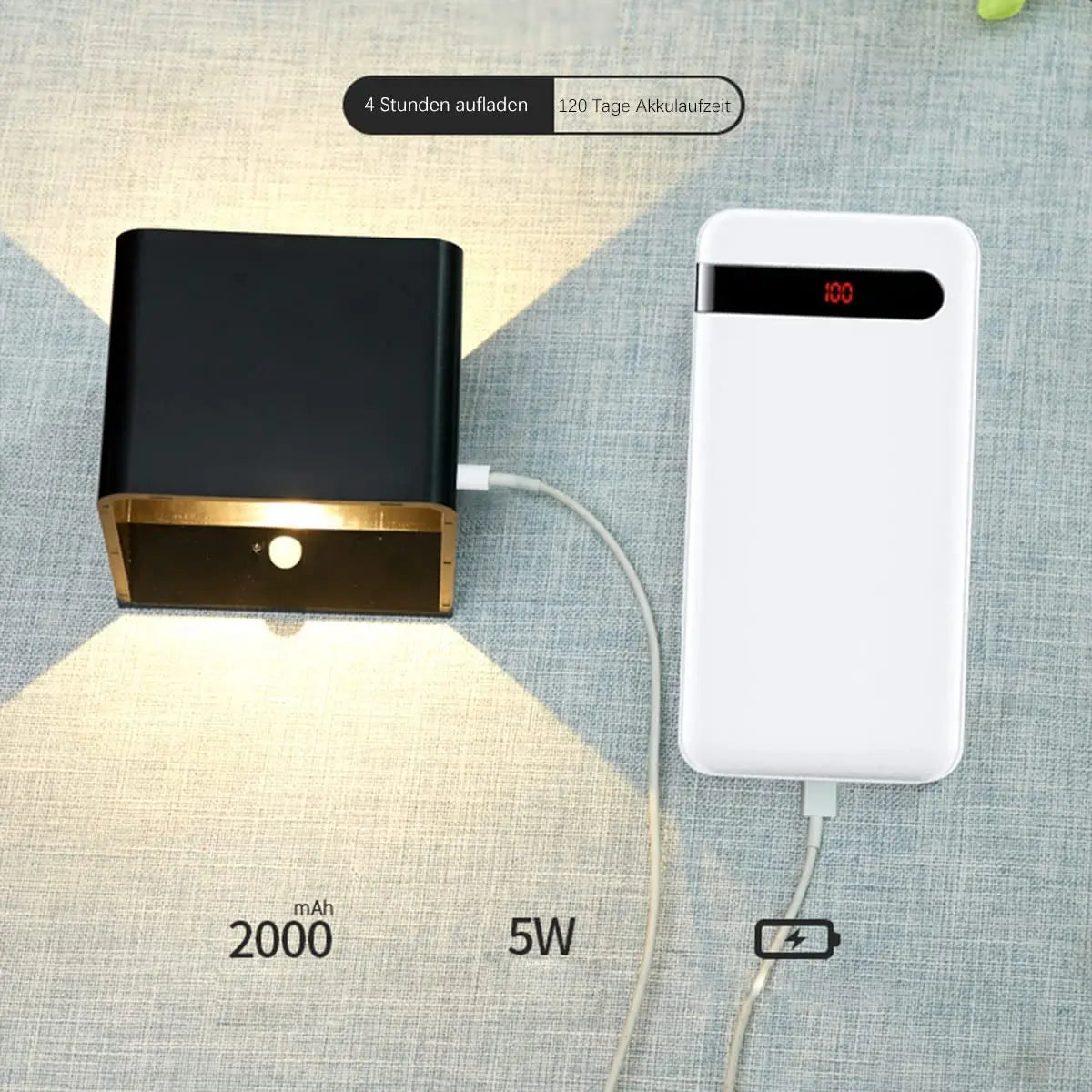 Applique murale LED rechargeable via port USB