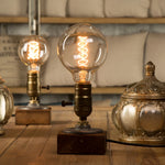 Lampe de bureau en bois massif style vintage - Éclairage créatif pour intérieur