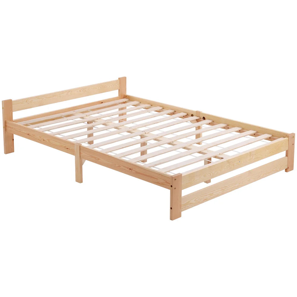 Tête de lit en bois brut avec finition naturelle