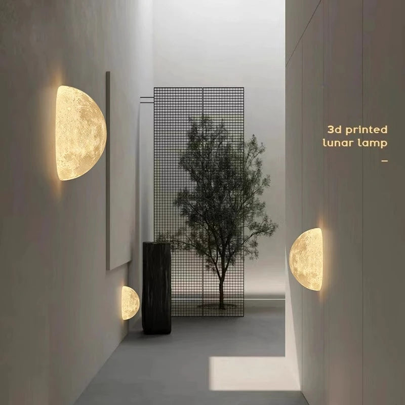 Applique murale lunaire LED noire en escalier