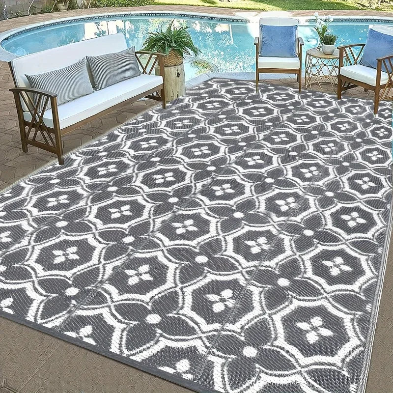 Tapis extérieur antidérapant motif rayé
