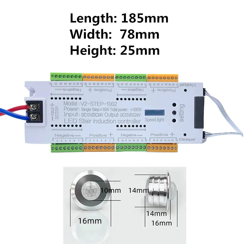Bande LED escalier capteur PIR or