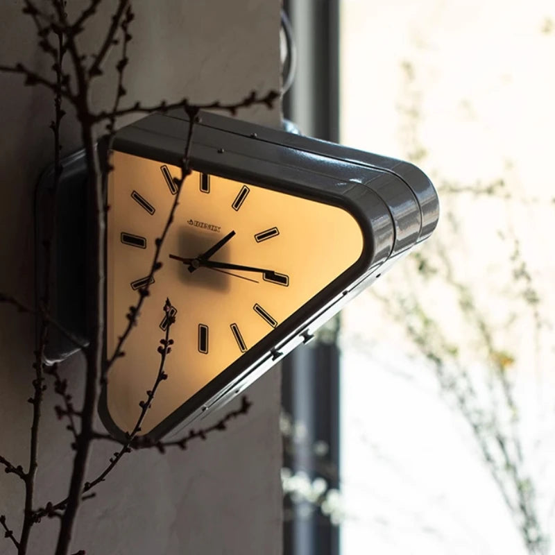 Horloge murale blanche double face avec mécanisme silencieux