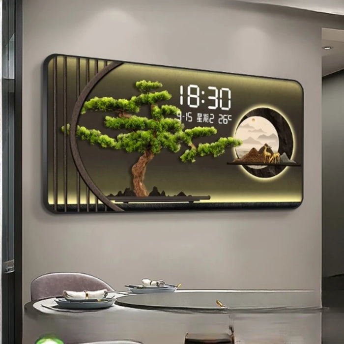 Horloge murale numérique design blanche avec température