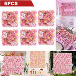 Ensemble de 6 panneaux fleurs artificielles pour toile de fond