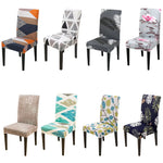 Housse de chaise extensible jaune pour salle à manger