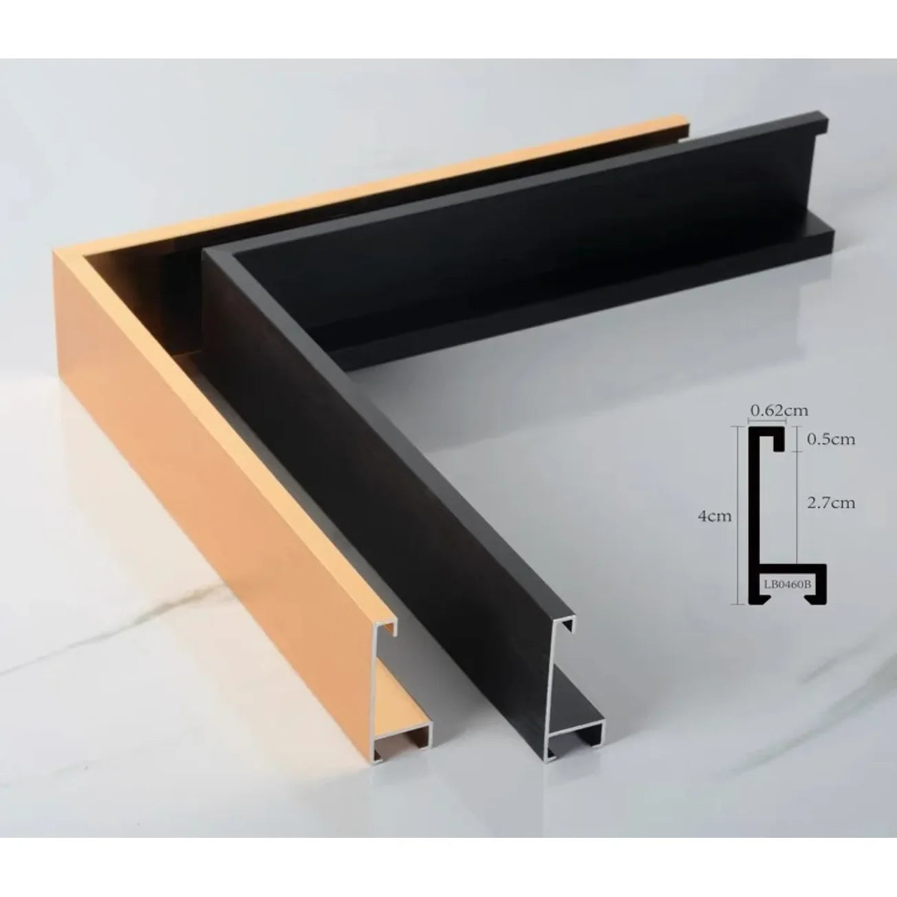 Cadre photo aluminium blanc flottant pour toile
